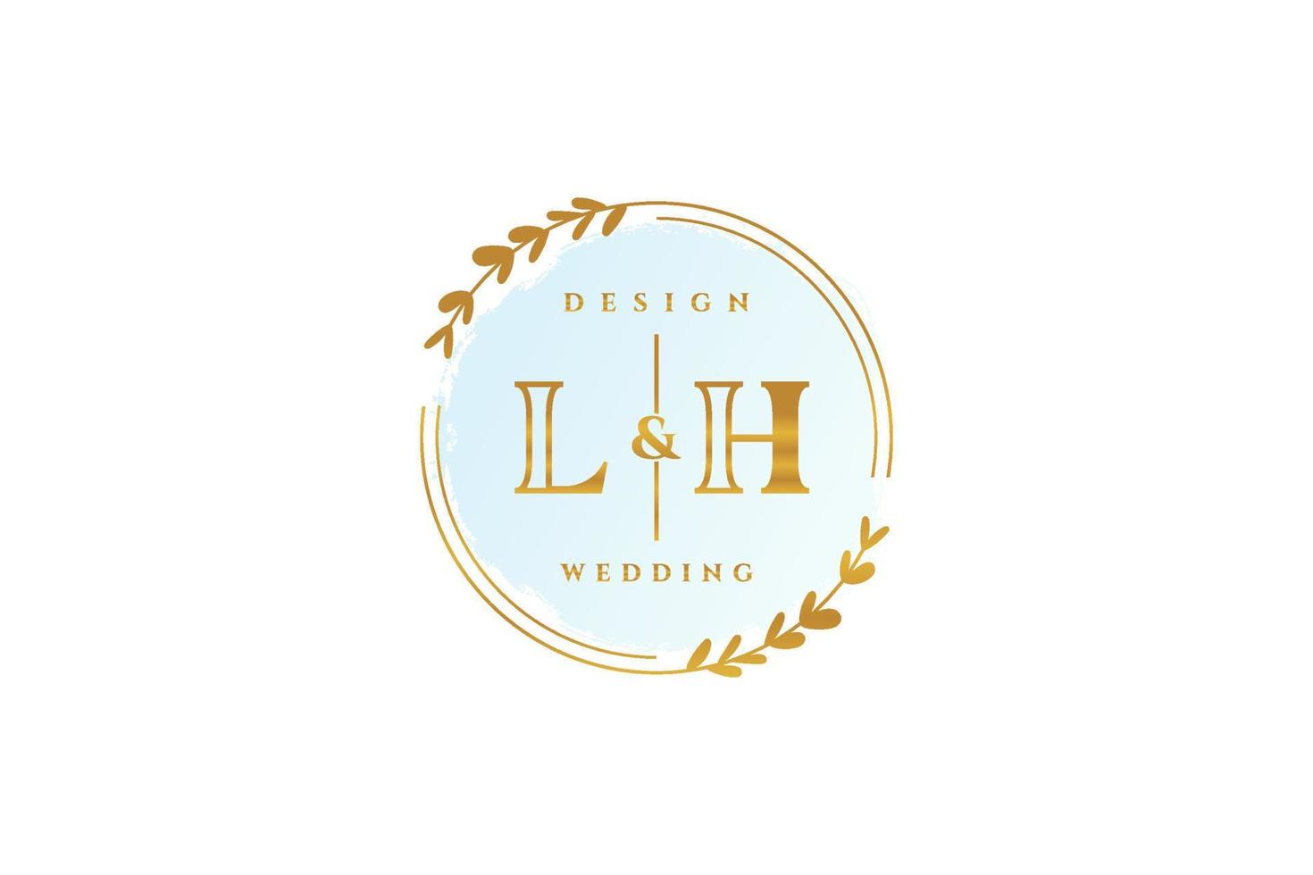 anfängliches lh-schönheitsmonogramm und elegantes logo-design handschriftlogo der ersten unterschrift, hochzeit, mode, blumen und botanik mit kreativer vorlage. vektor