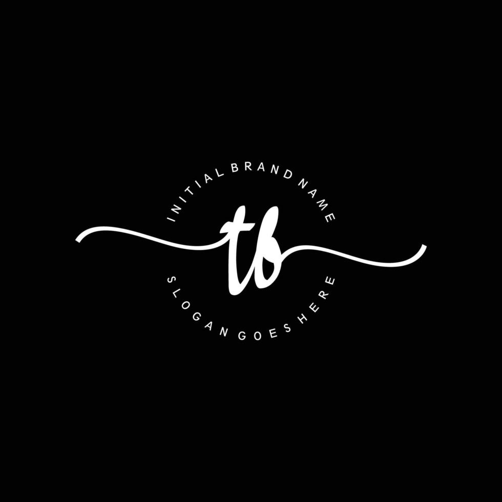 anfänglicher TB-Handschrift-Logo-Vorlagenvektor vektor