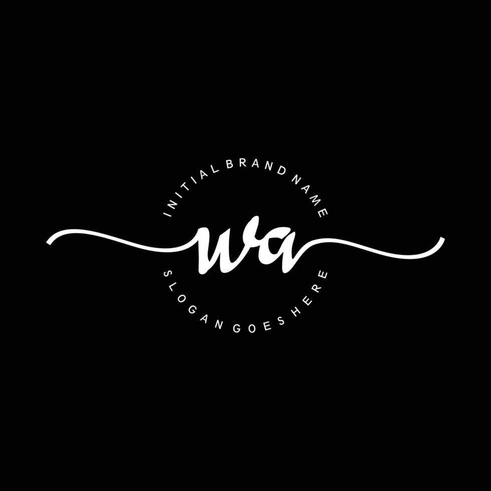 första wa handstil logotyp mall vektor