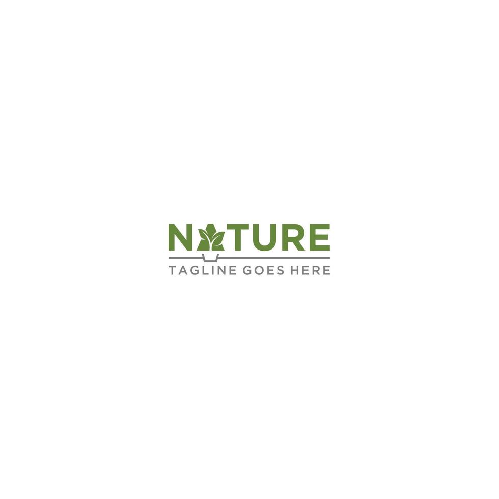 natur logotyp med växt i en vektor