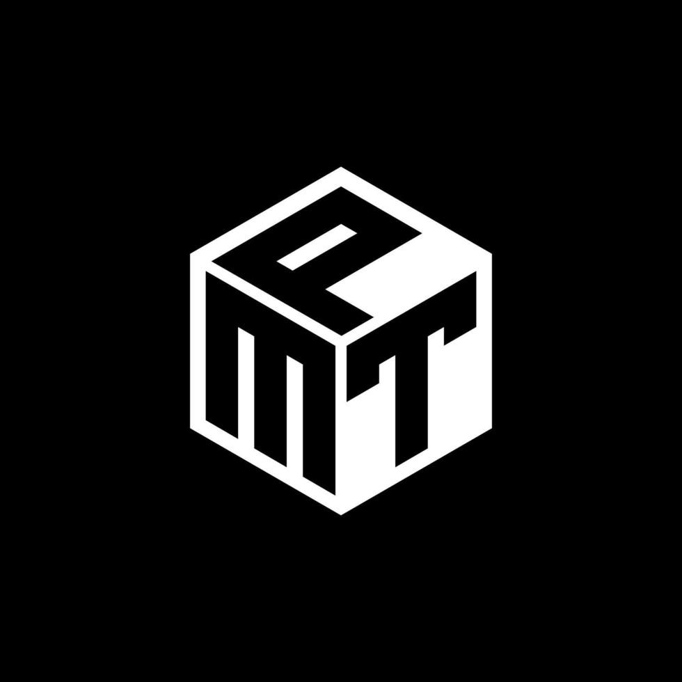 mtp-Brief-Logo-Design mit schwarzem Hintergrund im Illustrator. Vektorlogo, Kalligrafie-Designs für Logo, Poster, Einladung usw. vektor