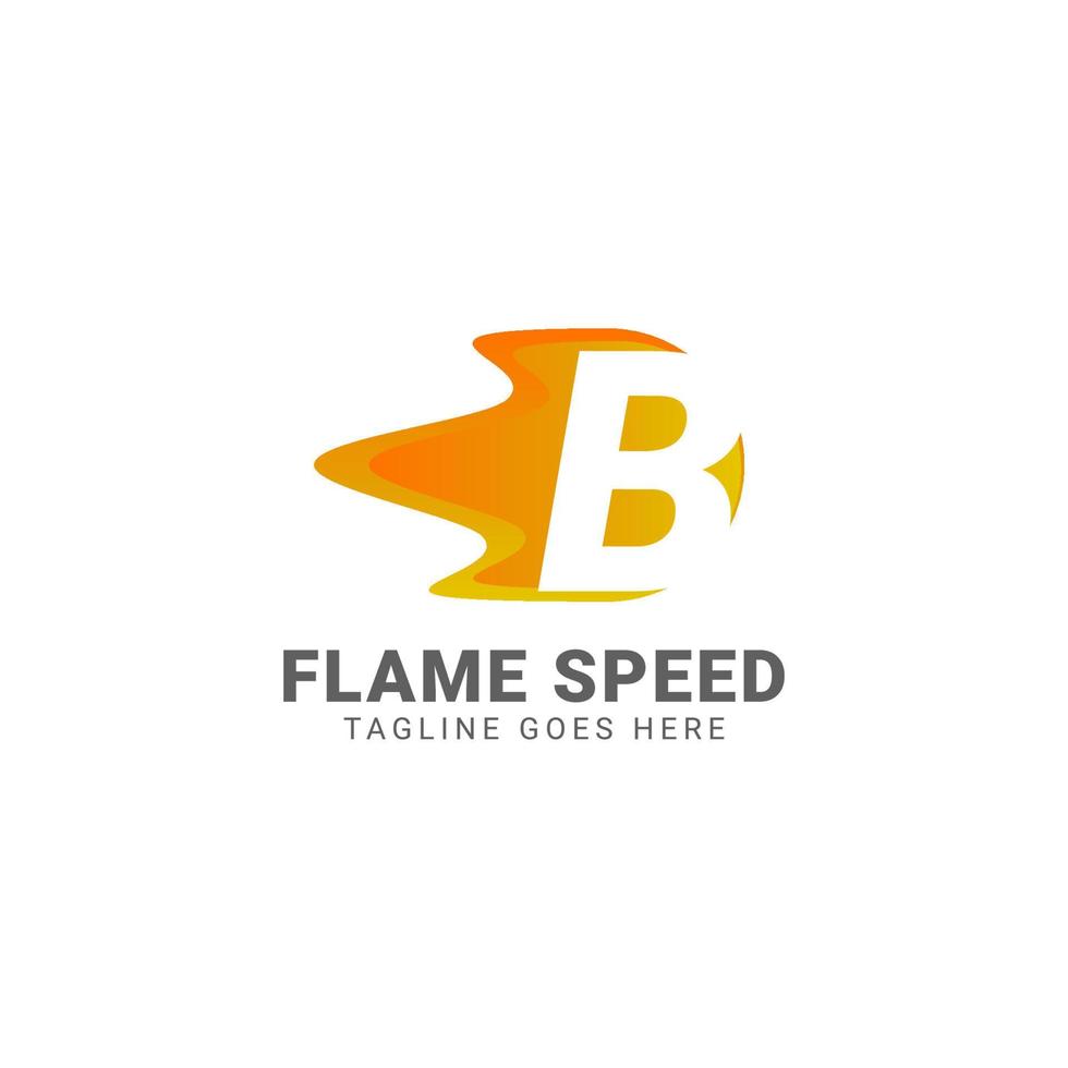 brev b flamma hastighet vektor logotyp design