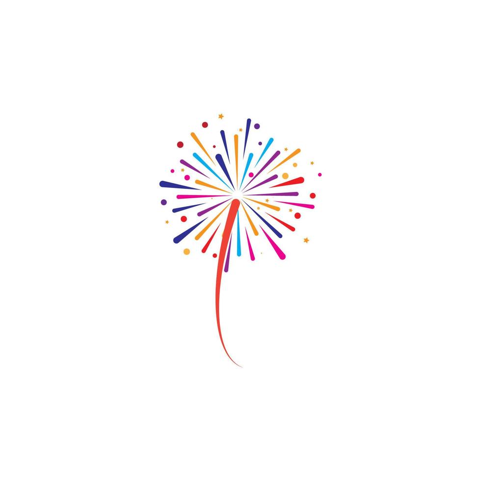 Feuerwerk Symbol Vektor Illustration Design Logo