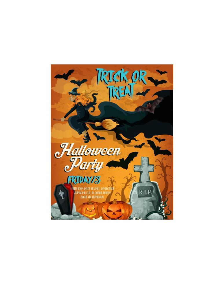 Halloween-Horror-Nacht-Party-Poster-Design vektor