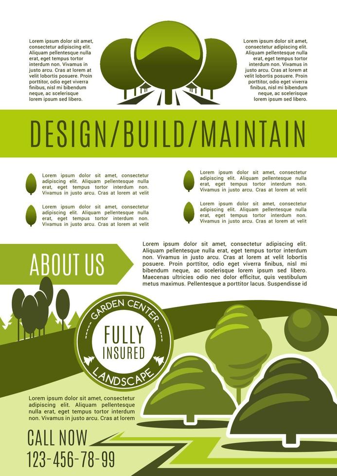 Landschafts- und Gartenbau-Geschäftsplakat vektor