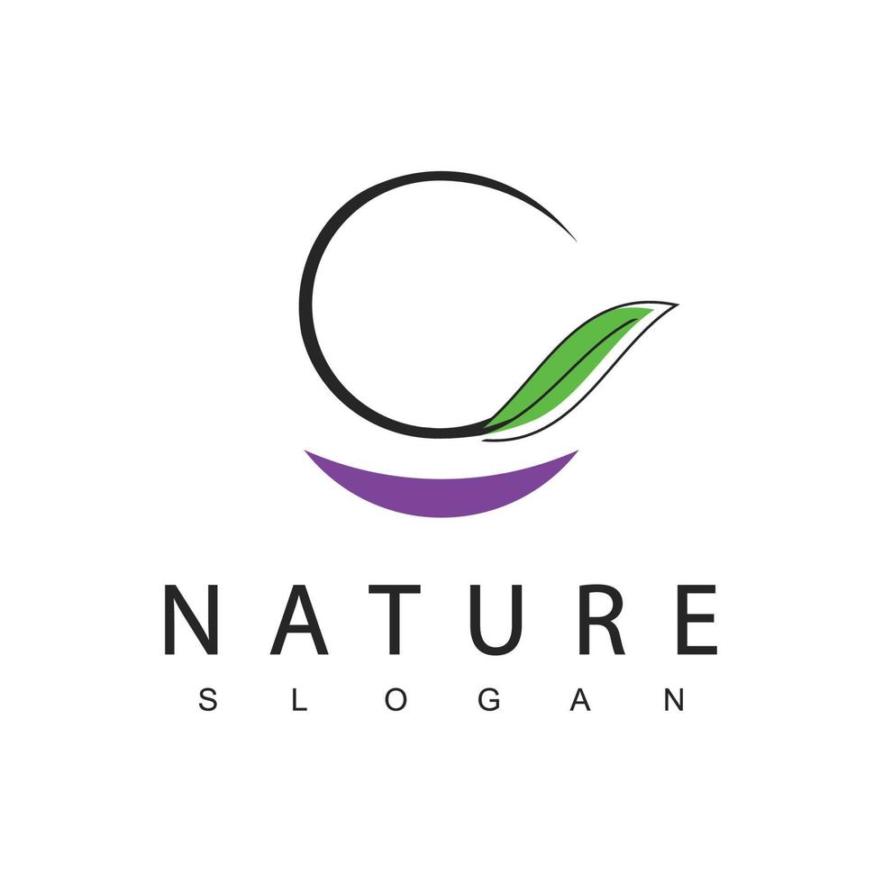 Natur-Logo-Design-Vorlage, Beauty-Konzept mit Blatt-Symbol für Spa, Hautpflege und Kosmetik vektor