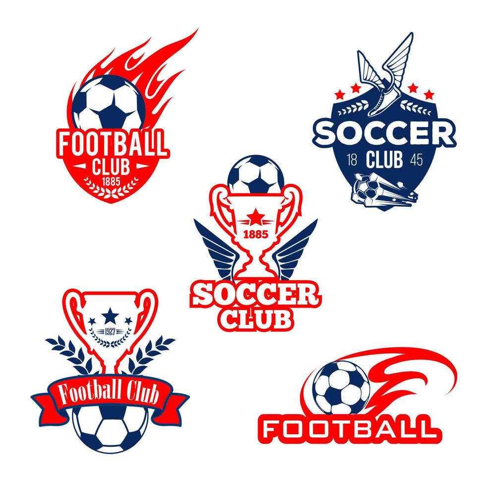 fotboll sport klubb, fotboll spel konkurrens bricka vektor