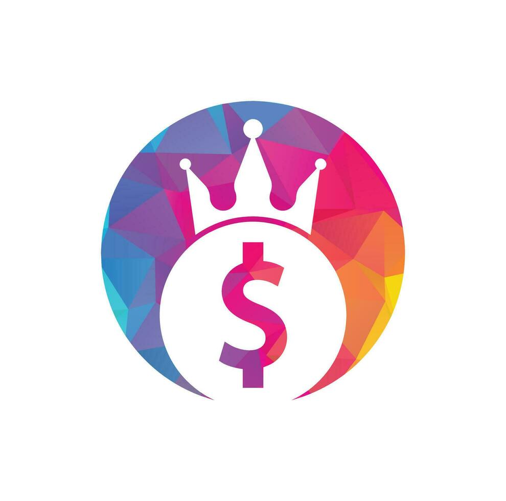 dollar kung logotyp mönster begrepp vektor. krona pengar ikon vektor. vektor