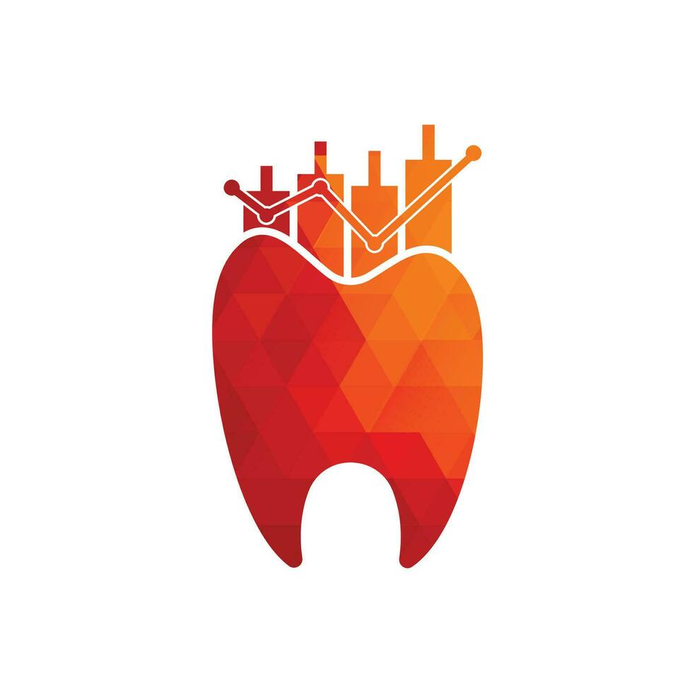 Zahnarzt Finanzen Symbol Logo Konzept. Entwurfsvorlage für das zahnärztliche Statistik-Vektorlogo. vektor