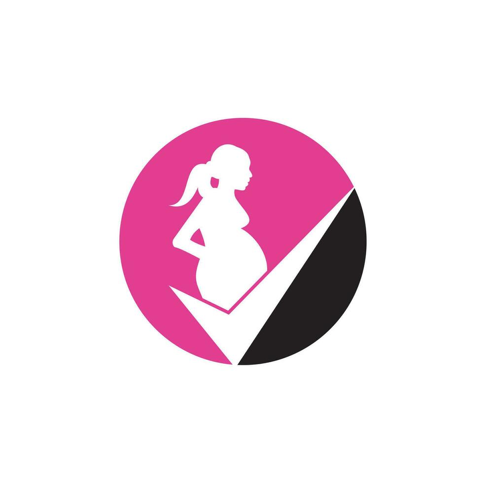 kolla upp graviditet logotyp design. gravid logotyp symbol mall design vektor. vektor