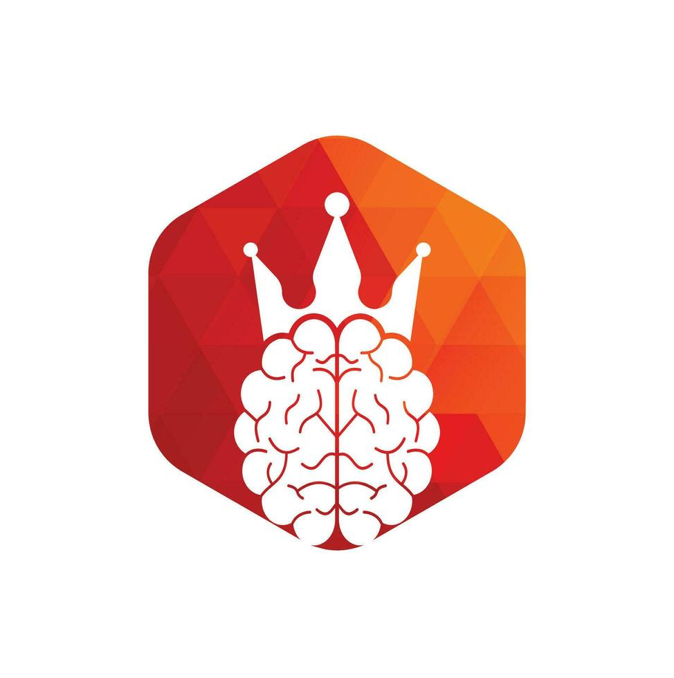 Crown Brain Logo Icon Design. Smart King-Vektor-Logo-Design. menschliches gehirn mit kronenikonendesign. vektor