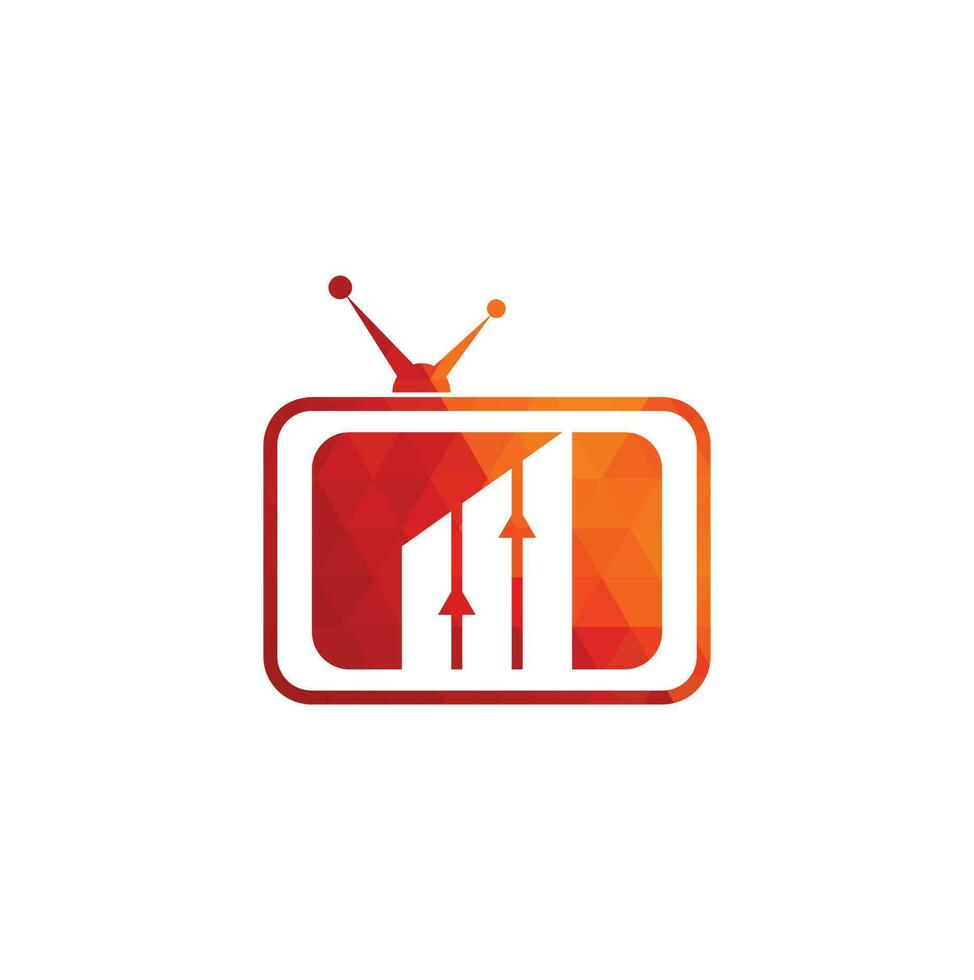 finansiera TV logotyp design mall. TV Diagram logotyp design vektor illustration.