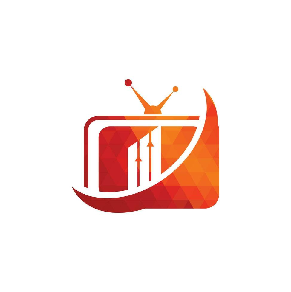 Vorlage für das Design des Finanz-TV-Logos. TV-Chart-Logo-Design-Vektor-Illustration. vektor
