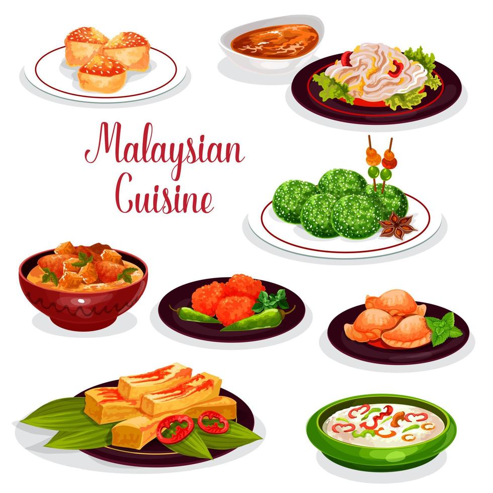 malaysische küche restaurant abendessen icon design vektor