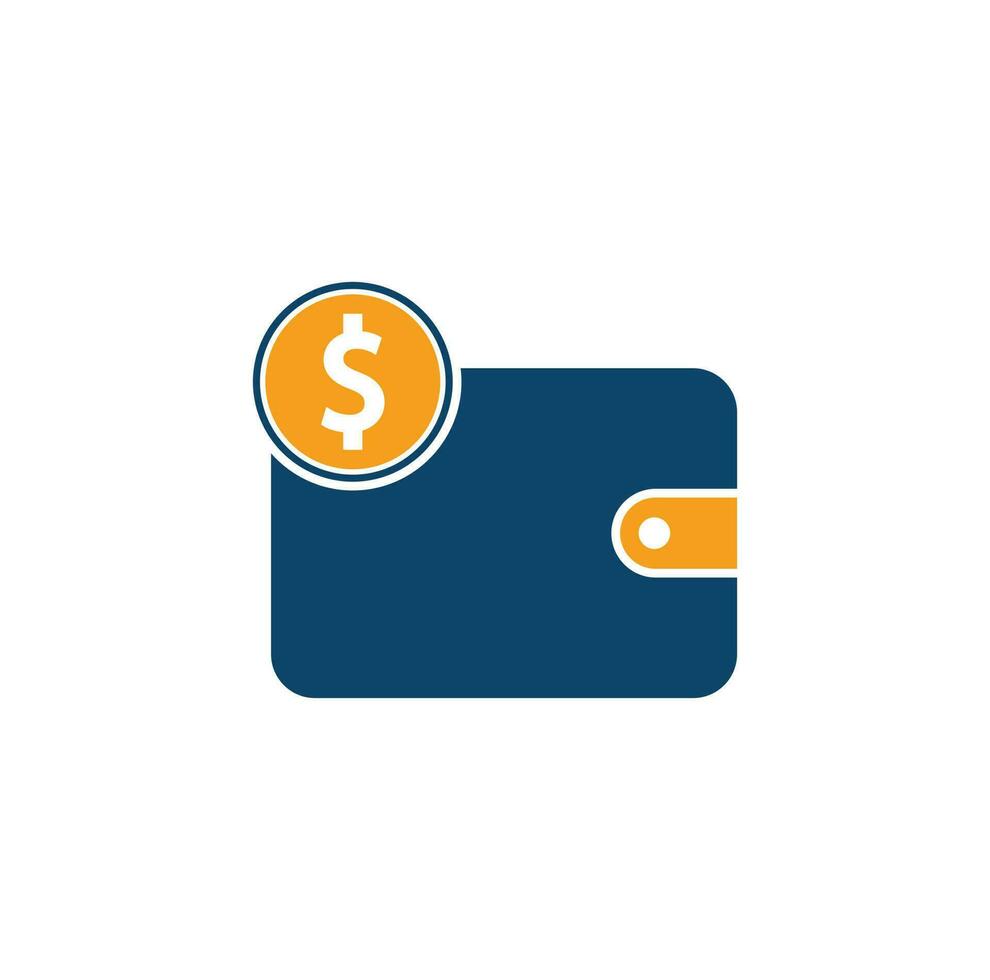 plånbok logotyp design. plånbok pengar logotyp ikon. plånbok med dollar logotyp mall vektor