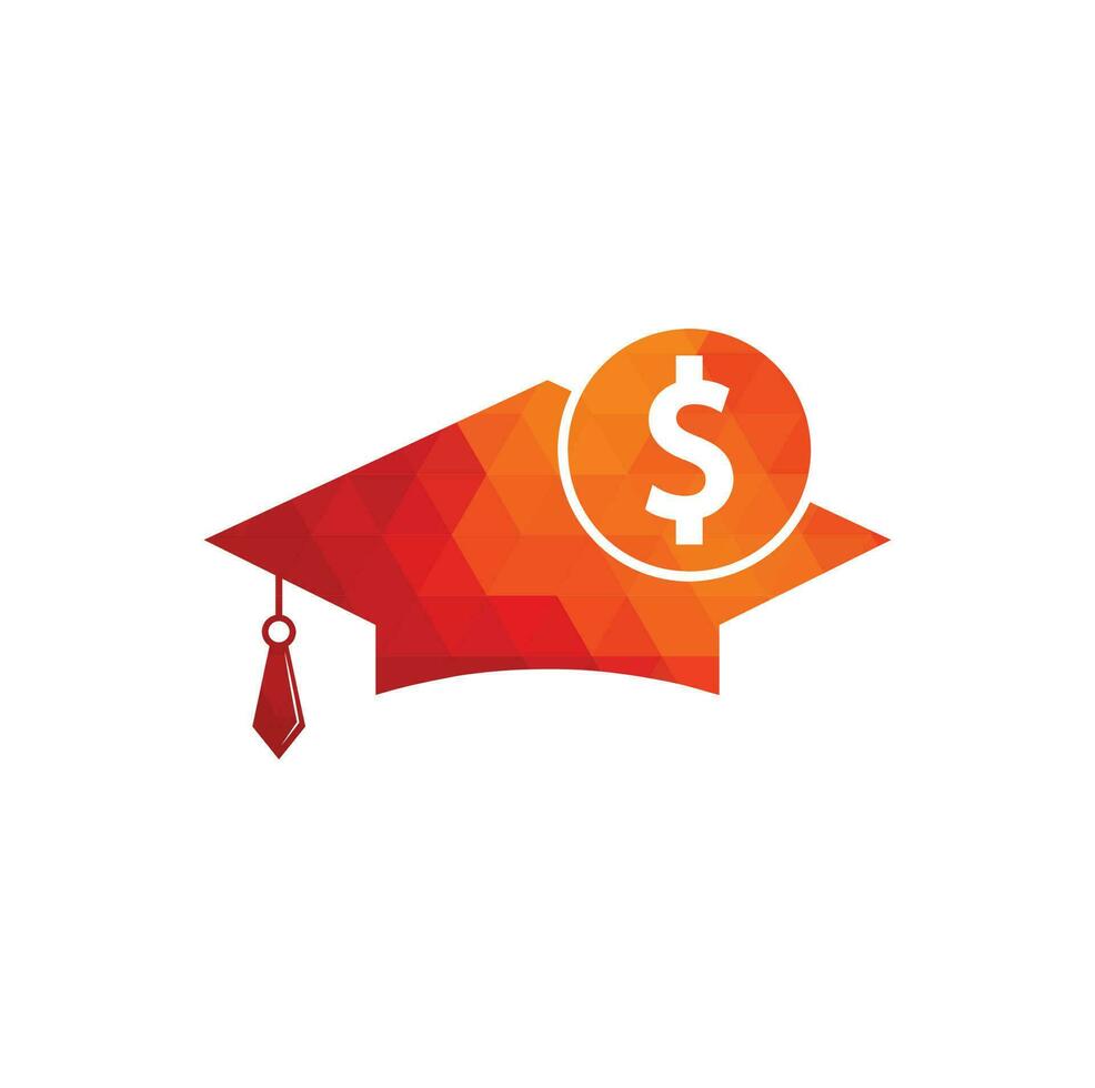 gradering keps dollar mynt ikon vektor. finansiell investering utbildning illustration. vektor
