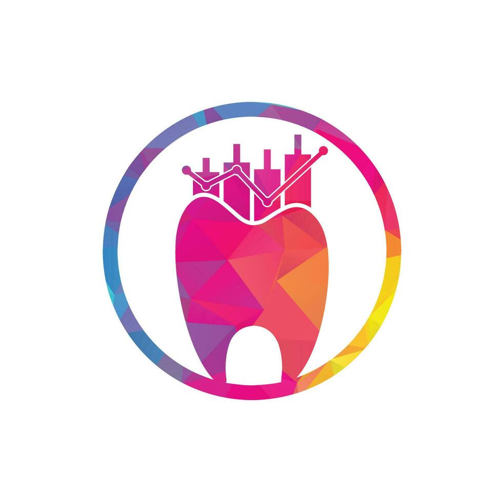 tandläkare finansiera ikon logotyp begrepp. dental statistik vektor logotyp design mall.