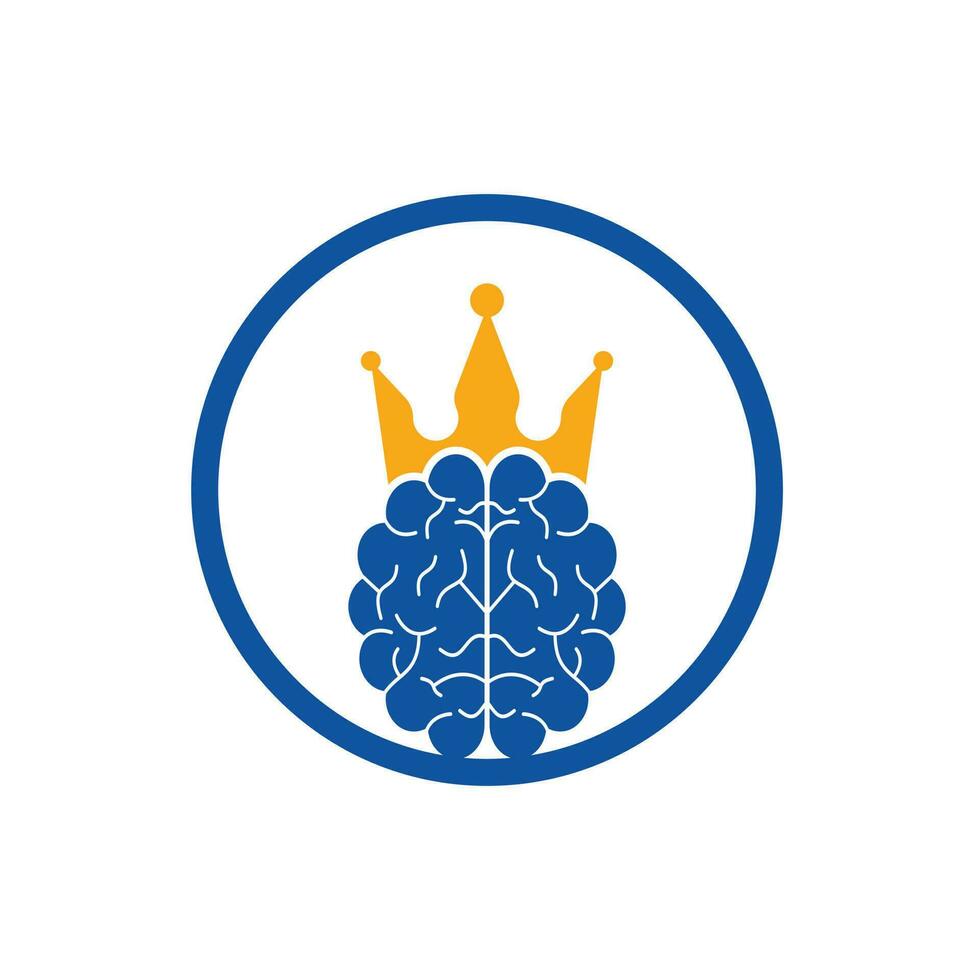 Crown Brain Logo Icon Design. Smart King-Vektor-Logo-Design. menschliches gehirn mit kronenikonendesign. vektor