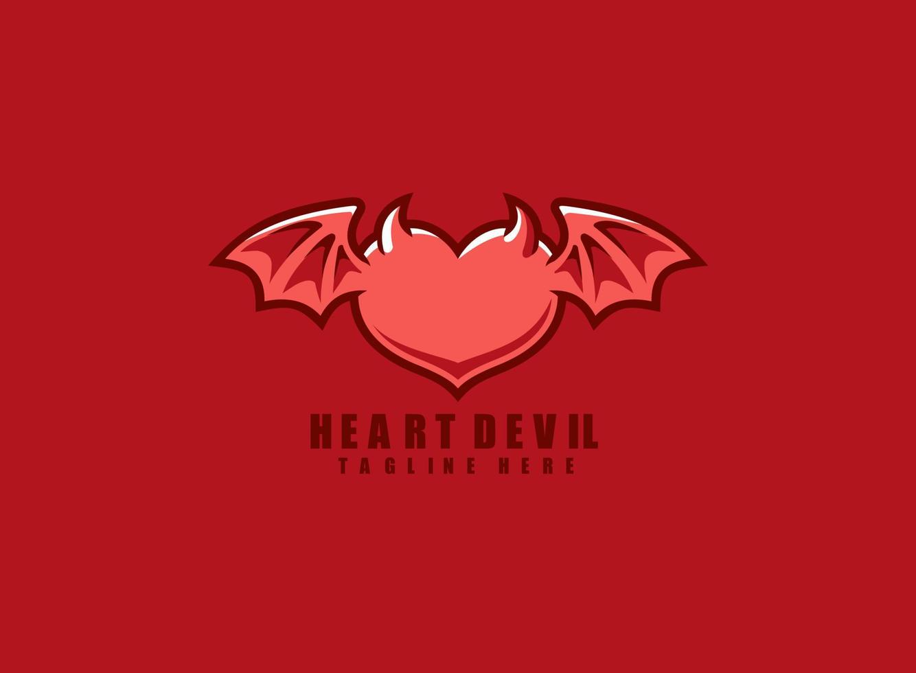 Herz-Teufel-Logo-Design vektor