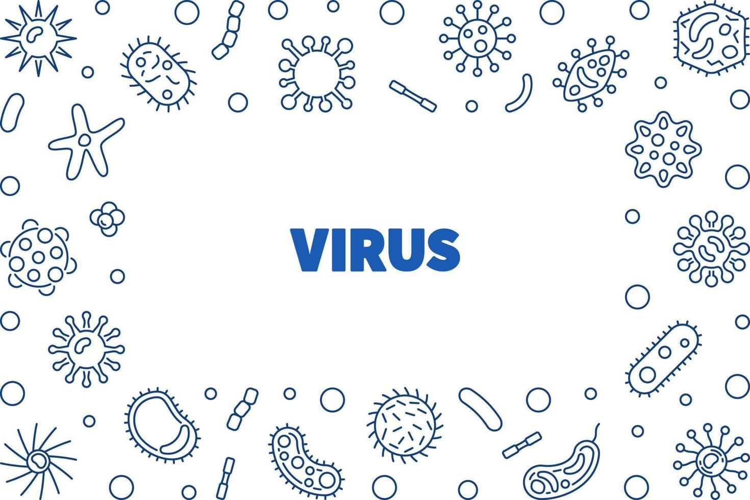 virus vektor begrepp linjär ram eller illustration