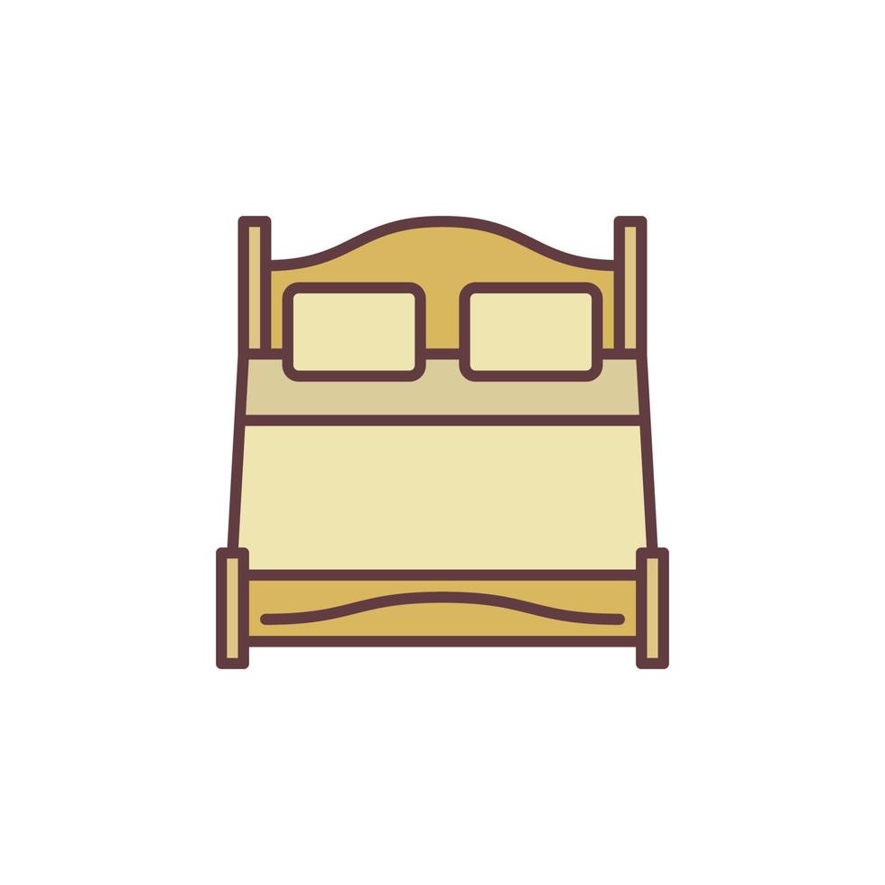 trä- dubbel- säng vektor begrepp färgad ikon