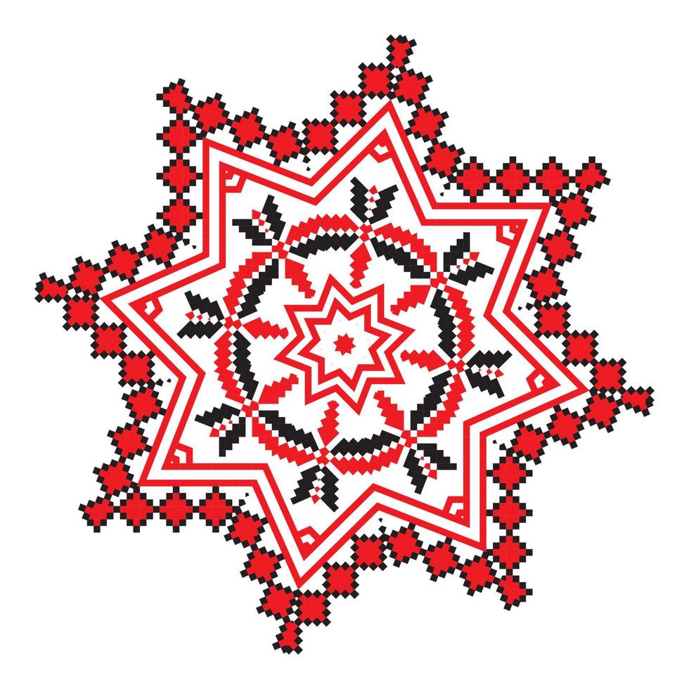 ethnische Ornament Mandala geometrische Muster in roter Farbe vektor