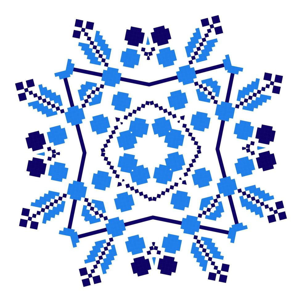 ethnische Ornament Mandala geometrische Muster in blauer Farbe vektor