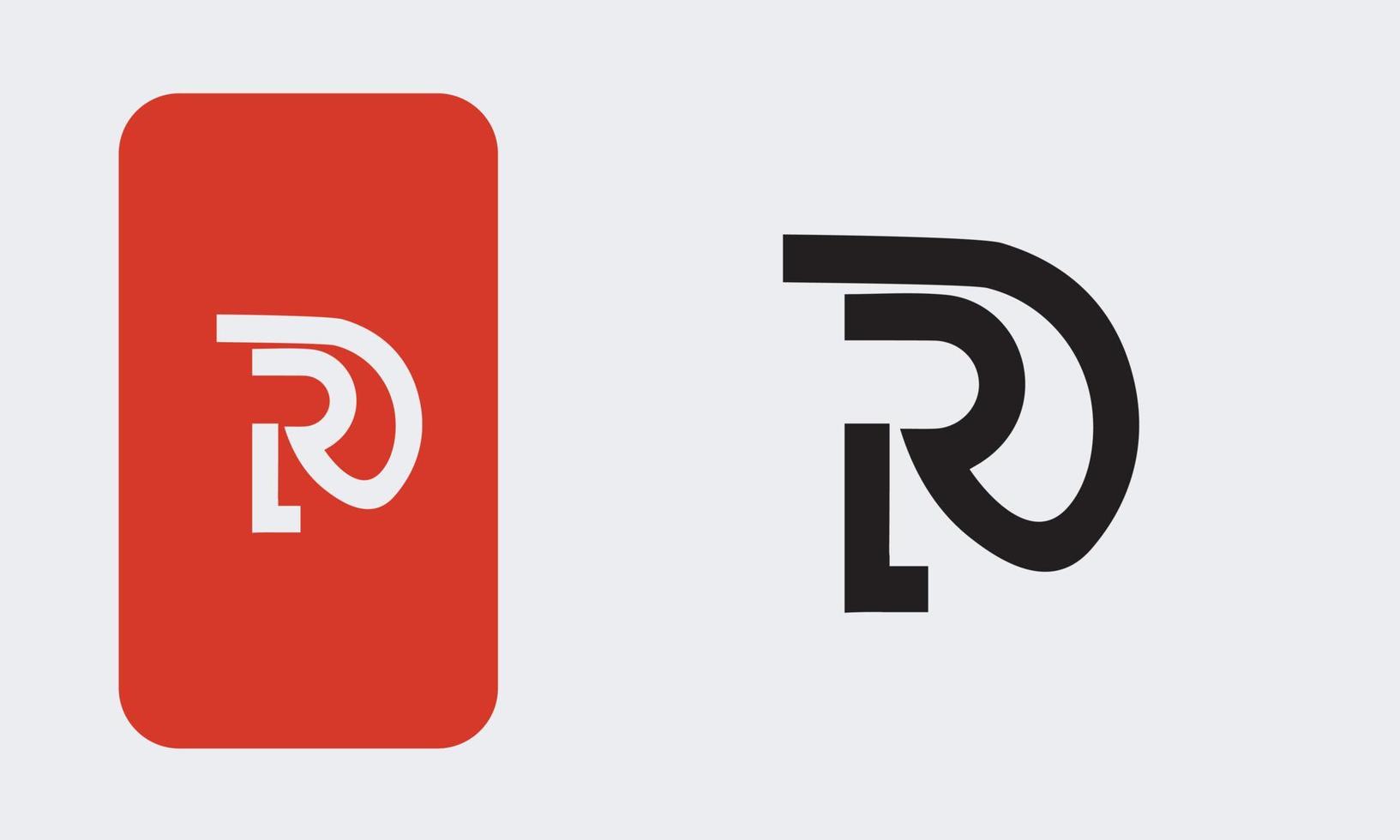 alfabetet bokstäver initialer monogram logotyp rd, dr, r och d vektor