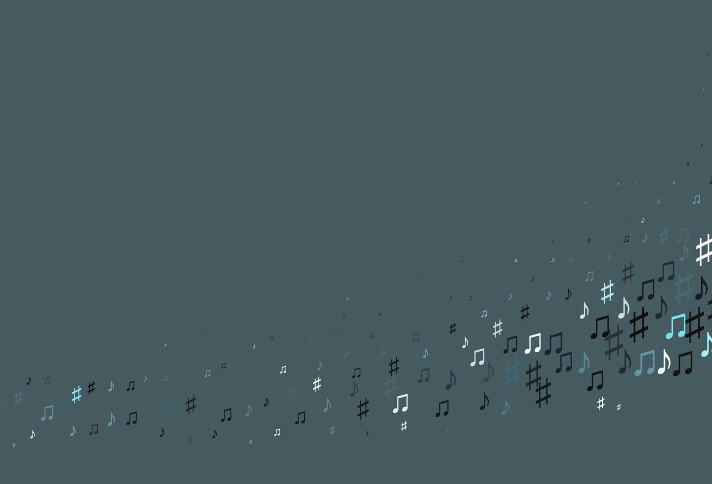 ljusblå vektor mall med musikaliska symboler.