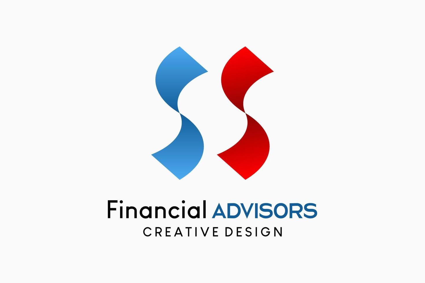 finansiell rådgivare eller finansiell företag logotyp design, pengar ikon vektor illustration vikta brev s