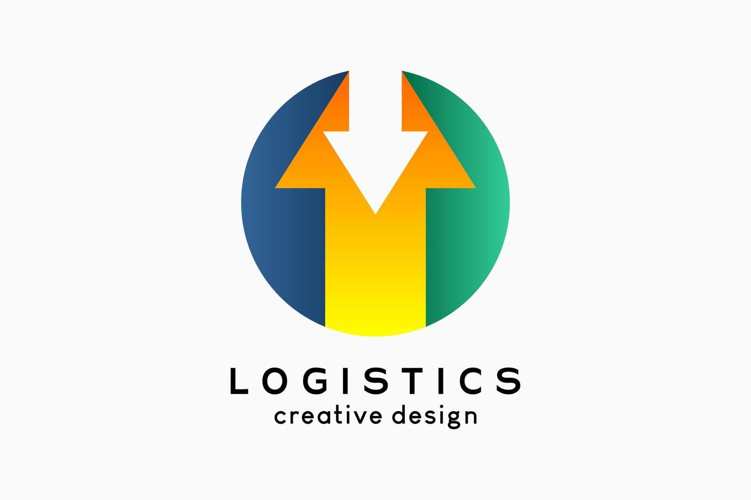 Logistik-Logo-Design mit kreativem Konzept, Pfeilsymbol in Punkten vektor