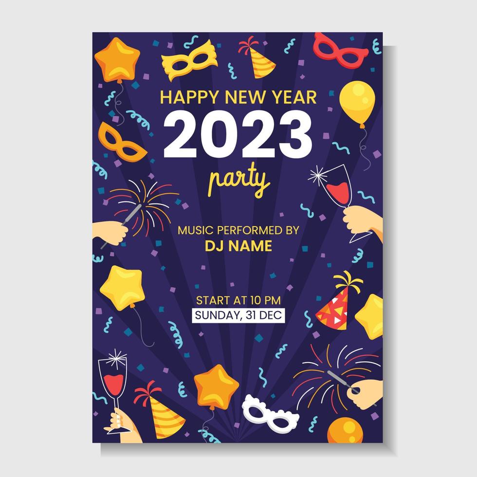 ny år 2023 fest vektor