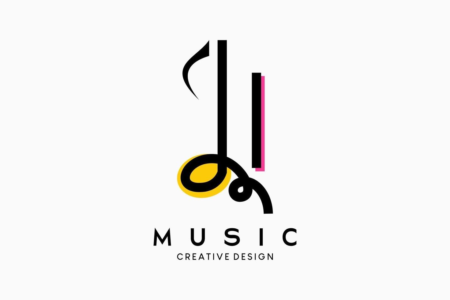 einfaches musikikonenlogodesign oder musiksymbol mit kreativem konzept vektor