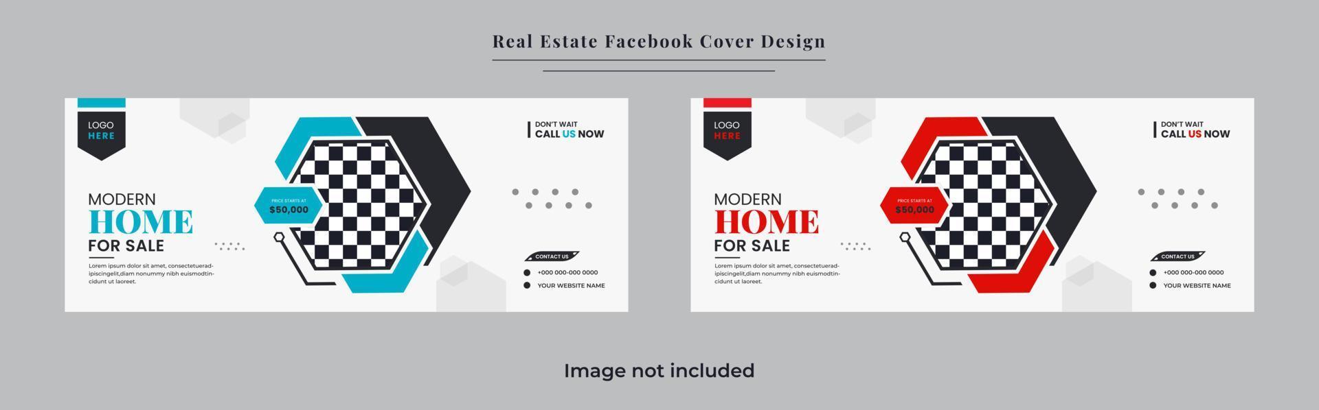 immobilienhaus und immobilienverkauf social media cover banner design vektor