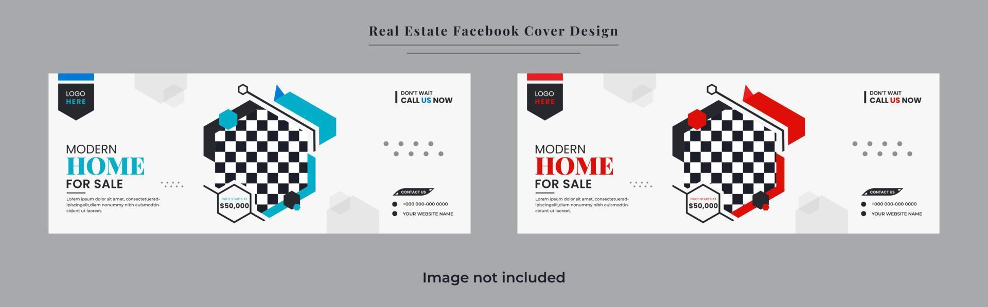 verklig egendom Hem och fast egendom försäljning social media omslag baner design vektor