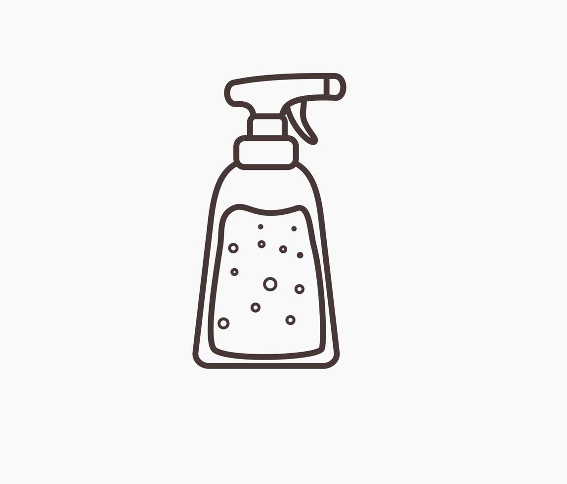 desinfektionsmedel spray hygien Utrustning linje ikon vektor