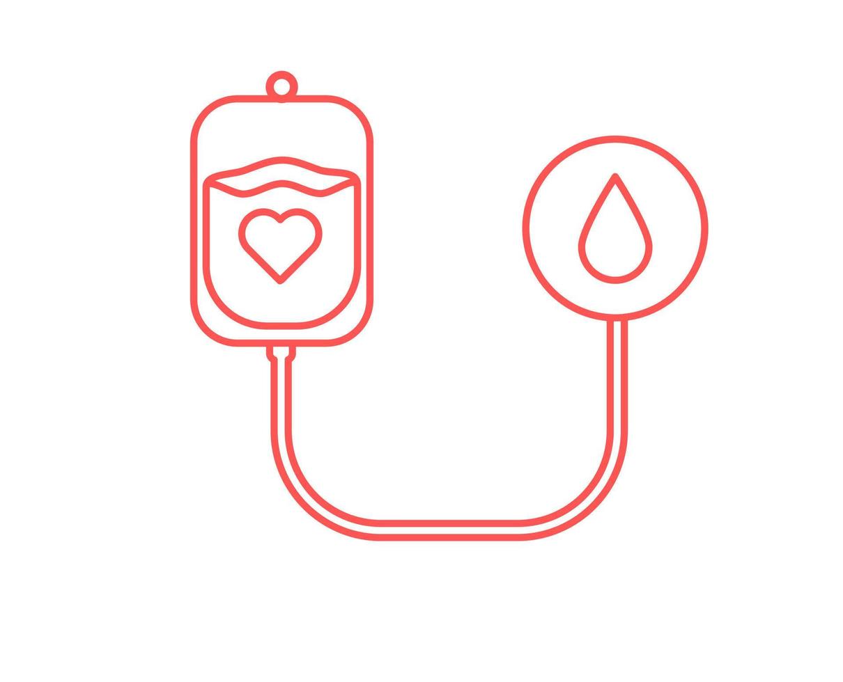 blod givare donation design linje begrepp vektor