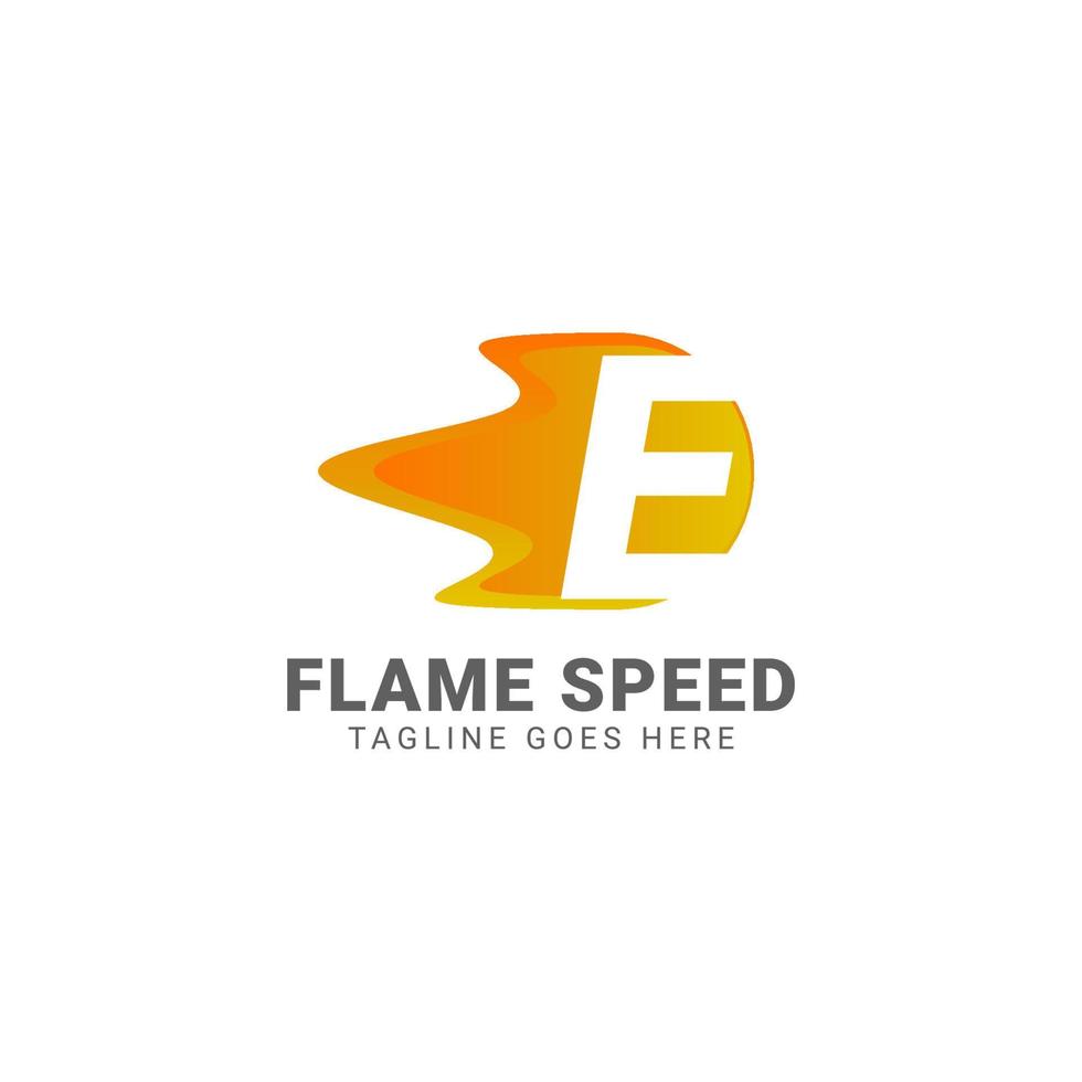 brev e flamma hastighet vektor logotyp design