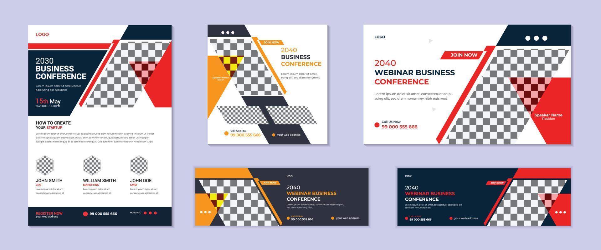 Corporate Business Webinar Konferenz Web-Banner-Design. Verwendbar für Cover-Design, Jahresbericht, Poster, Flyer, Business-Konferenz-Flyer und Online-Webinar-Konferenz-Einladungs-Banner-Design. vektor