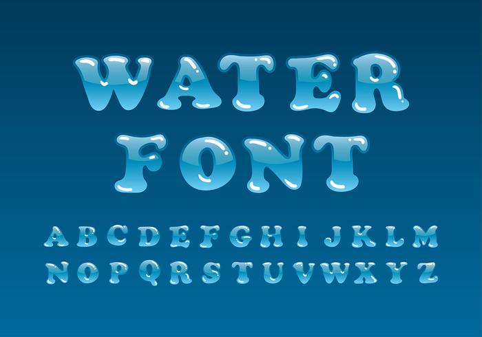 Wasser Schriftart Vektor