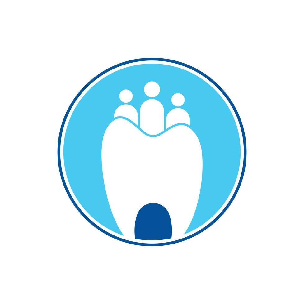 familj dental logotyp mall isolerat med tre människor. familj dental logotyp med människor begrepp. vektor