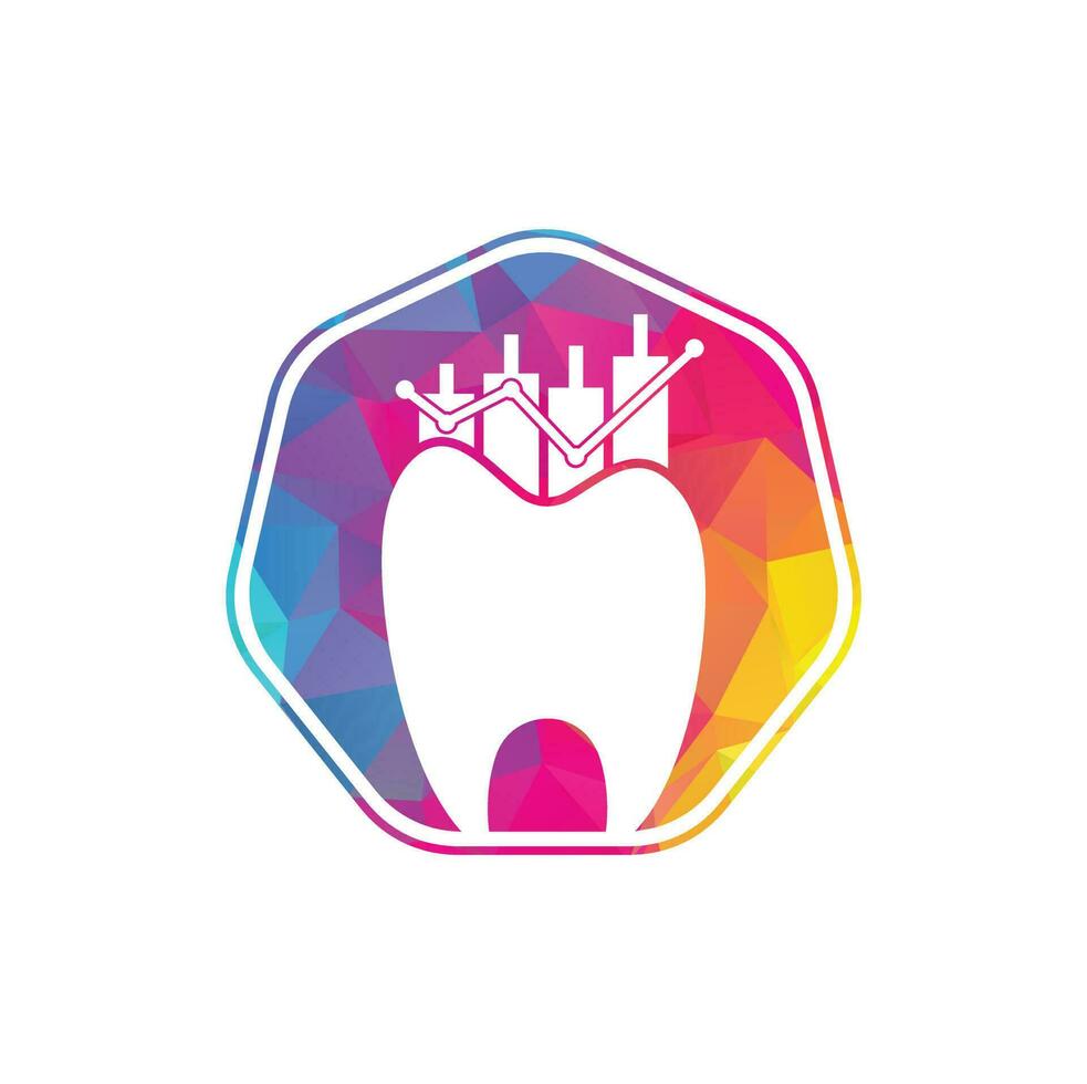 tandläkare finansiera ikon logotyp begrepp. dental statistik vektor logotyp design mall.