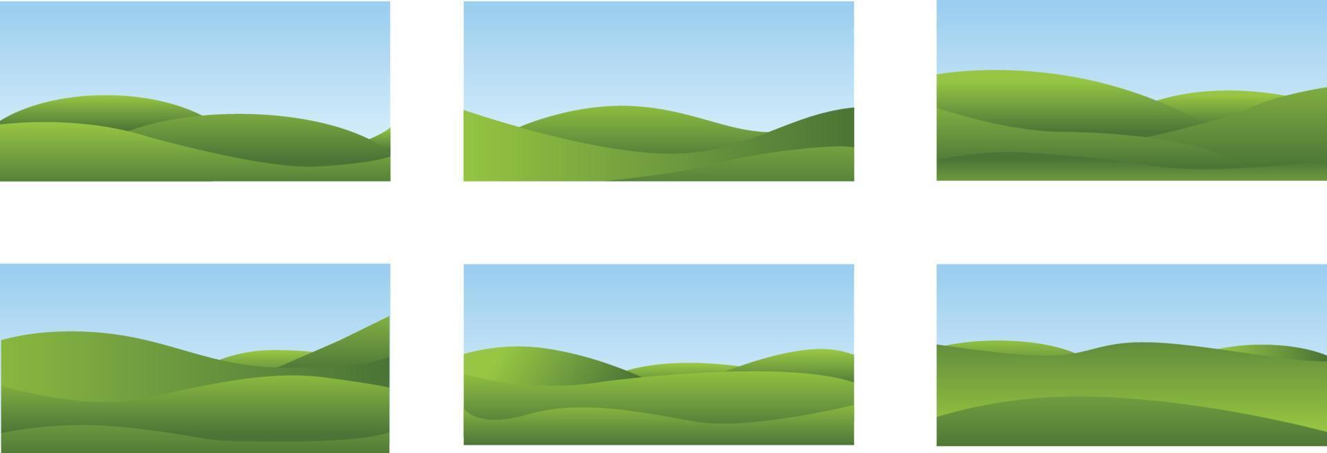 en vektor samling av grön kulle landskap för bakgrunder och konstverk kompositioner