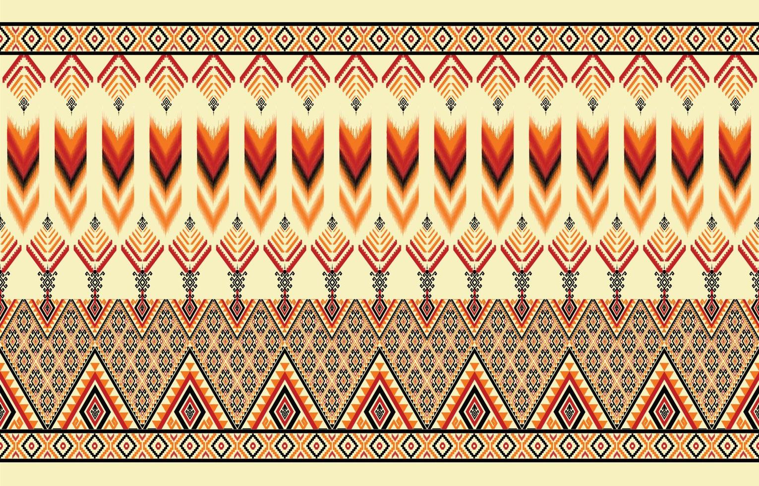 färgrik ikat mönster, etnisk orientalisk ikat sömlös konst stil. design för bakgrund, matta, tapet, Kläder, omslag, batik, tyg, bakgrund, sarong, och vektor illustration. broderi stil