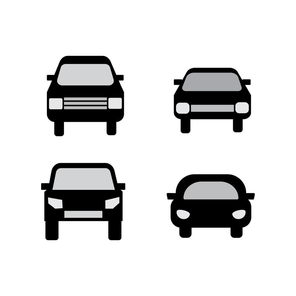 svart bil tecken uppsättning vektor illustration