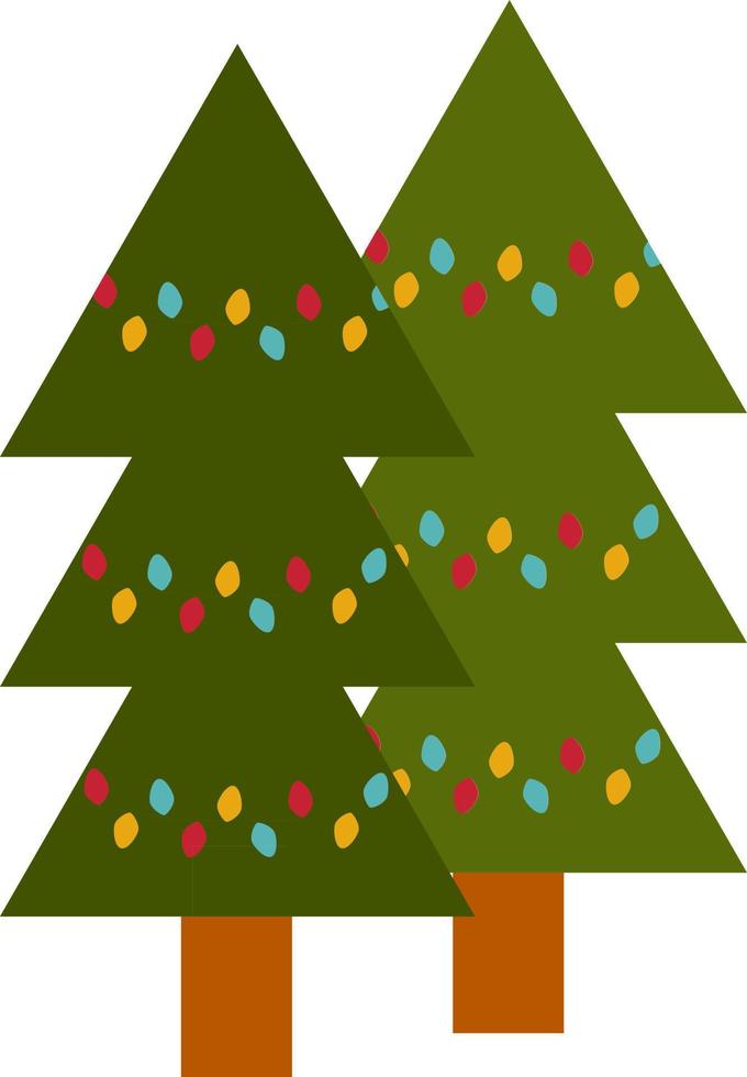 Weihnachtsbaum in Lichtern. vektor