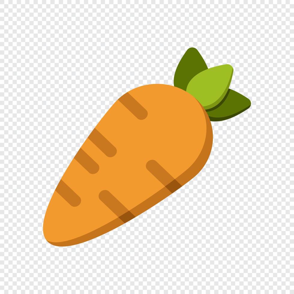 Karotten-Symbol. bunte Cartoon-Karotten-Symbol. Karottenvektor isoliert. Orange Karotte mit grünen Spitzen. gemüse im flachen stil. Karotten-Logo. Vektor-Illustration vektor