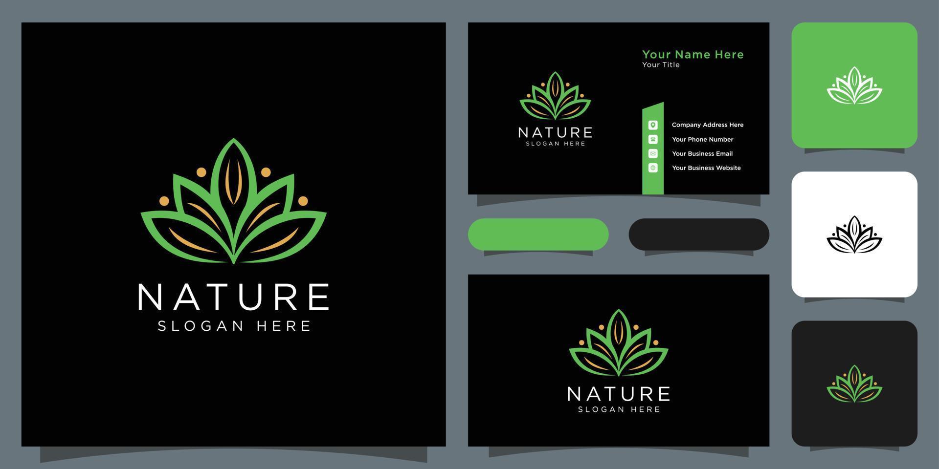 Blumen-Natur-Logo-Design-Vorlagenvektor vektor