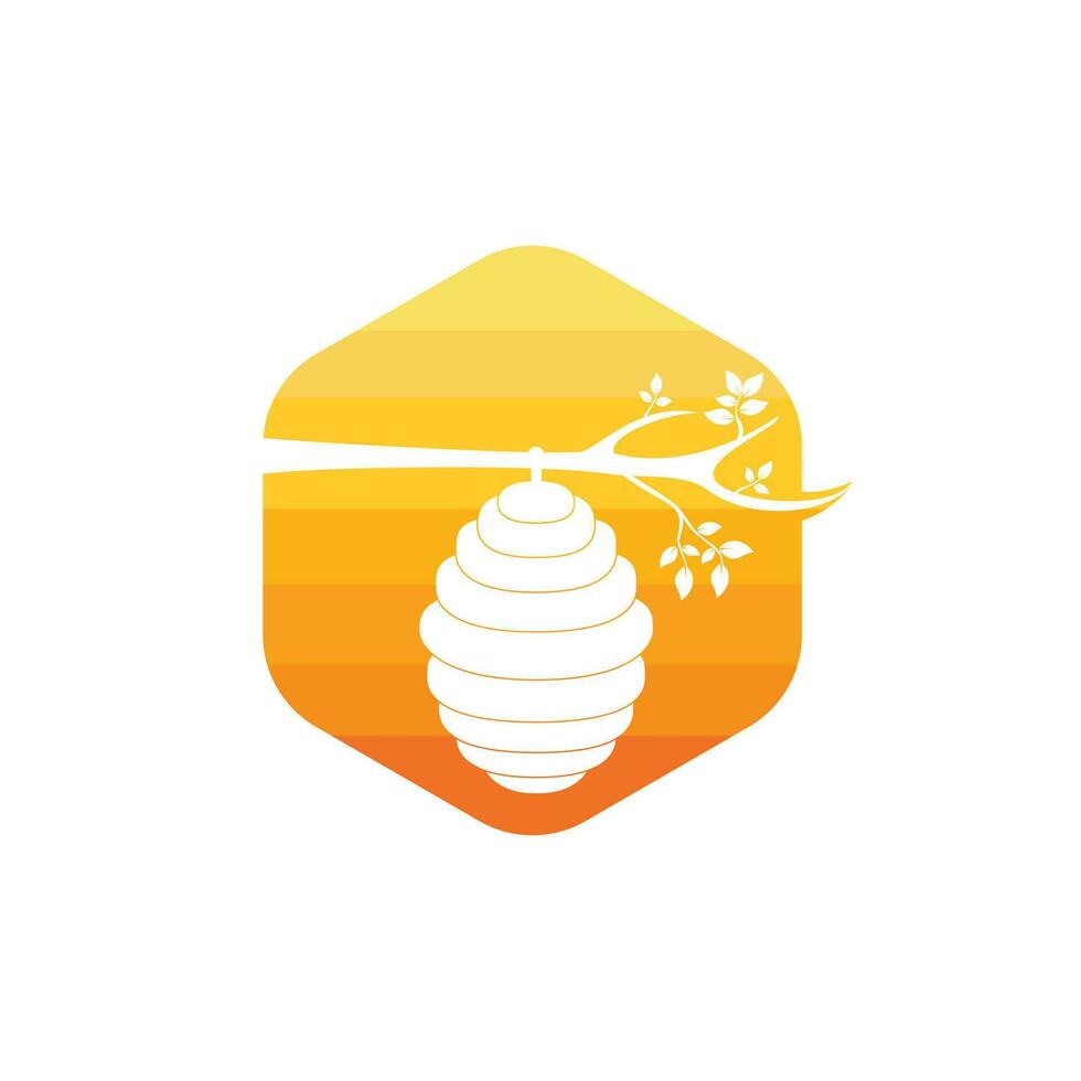 Bienenwaben-Bienenstock-Logo-Vektor-Design. flache vektorillustration des honigsymbols für logo, web, app, ui. vektor