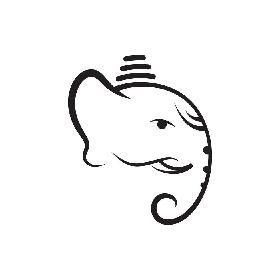 Ganesha Vektor Icon Design Illustration